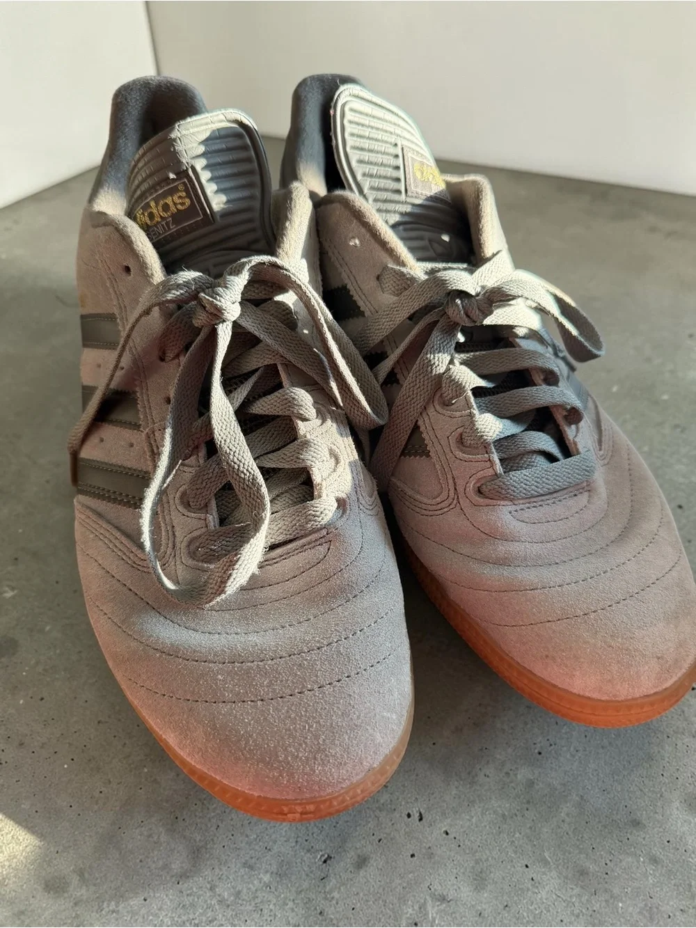 Adidas Busenitz Men's Suede Sneakers in Gray with Gum Sole